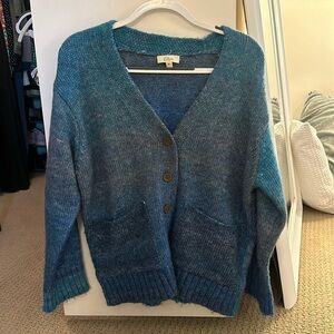 Elan blue ombré sweater cardigan